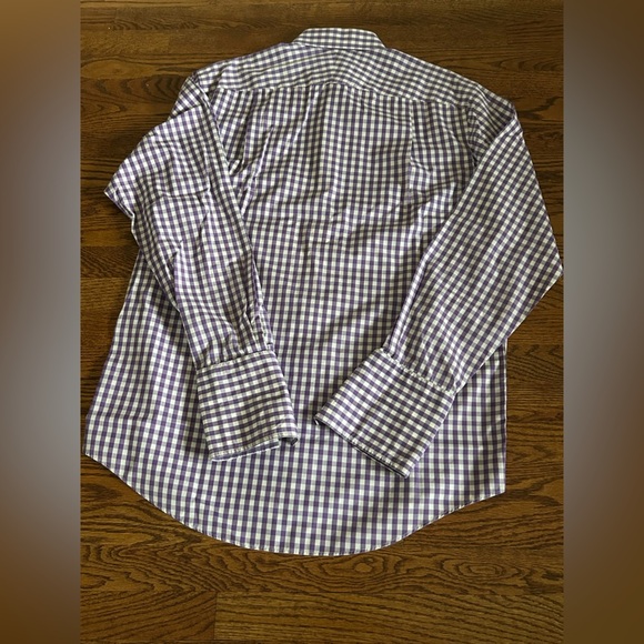 Charles Tyrwhitt Gingham Button Down Shirt Non Iron Purple Check 16.5 36 - Picture 4 of 8